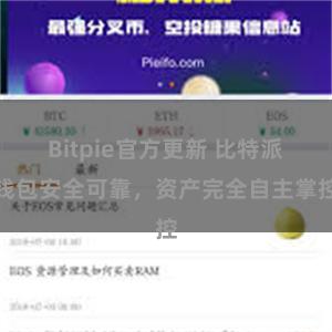 Bitpie官方更新 比特派钱包安全可靠，资产完全自主掌控