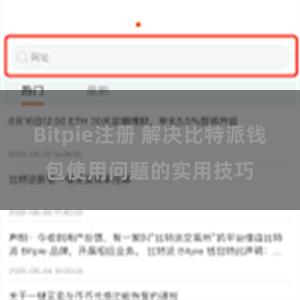 Bitpie注册 解决比特派钱包使用问题的实用技巧